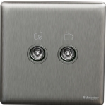 Schneider Electric 施耐德電氣 NUX32TVFMM_SS UNICA X 兩位電視/收音機天線插座 (炫星銀)